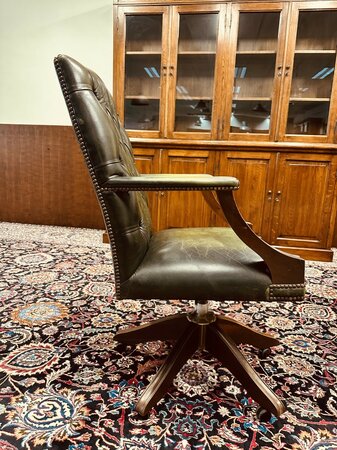 Antieke Chesterfield Gainsborough bureaustoel Groen