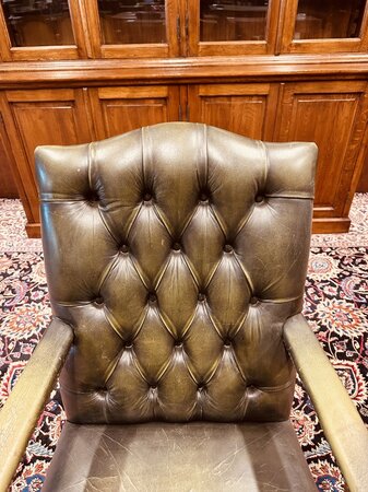 Antieke Chesterfield Gainsborough bureaustoel Groen
