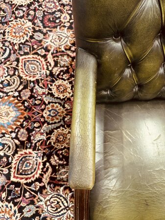 Antieke Chesterfield Gainsborough bureaustoel Groen