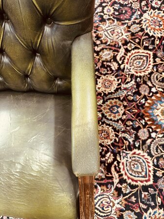 Antieke Chesterfield Gainsborough bureaustoel Groen