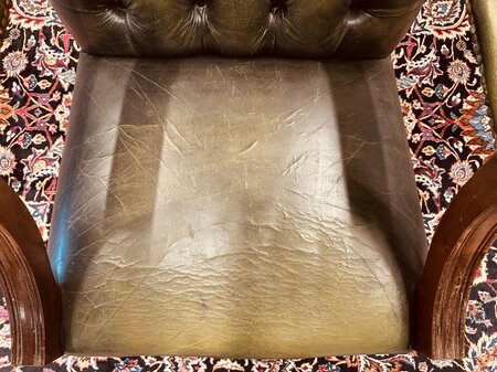 Antieke Chesterfield Gainsborough bureaustoel Groen