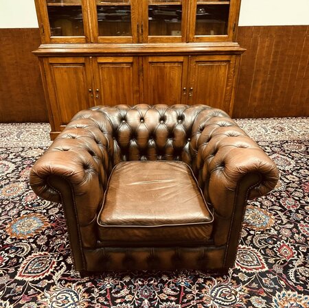 Bendic Chesterfield 1-zits bank donkerbruin