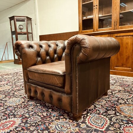Bendic Chesterfield 1-zits bank donkerbruin