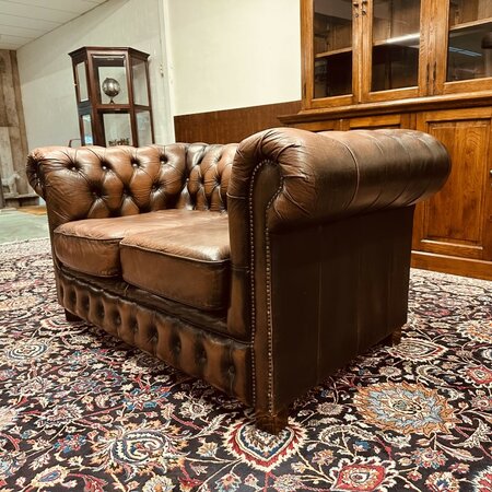 Bendic Chesterfield 2-zits bank donkerbruin