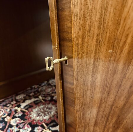 Heldense mahonie bureau met lederen blad