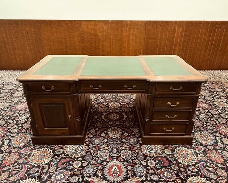Antiek Engels mahonie partnerdesk bureau