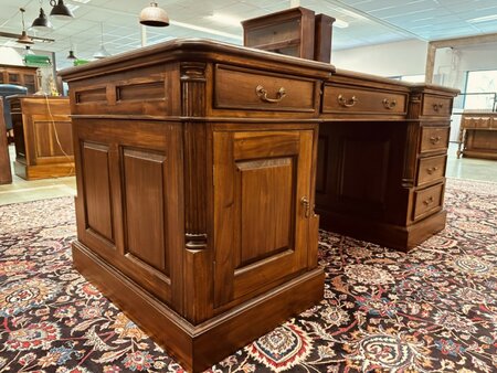 Antiek Engels mahonie partnerdesk bureau