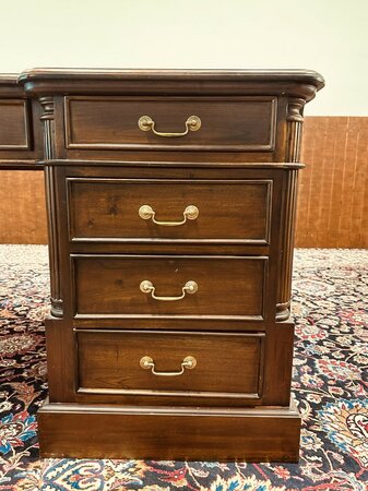 Antiek Engels mahonie partnerdesk bureau