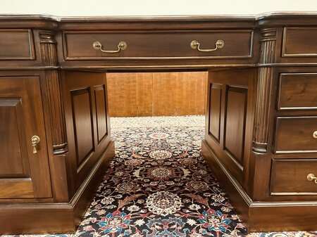 Antiek Engels mahonie partnerdesk bureau