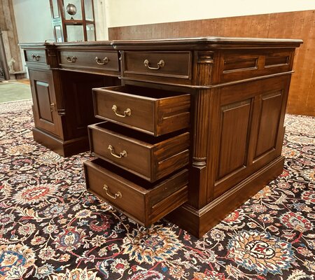 Antiek Engels mahonie partnerdesk bureau