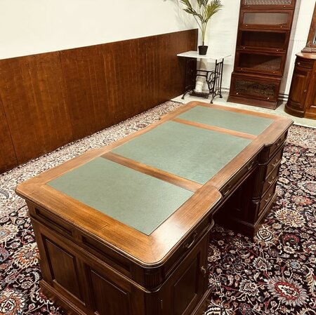 Antiek Engels mahonie partnerdesk bureau