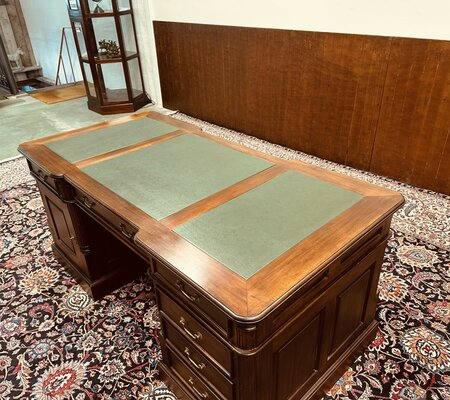 Antiek Engels mahonie partnerdesk bureau