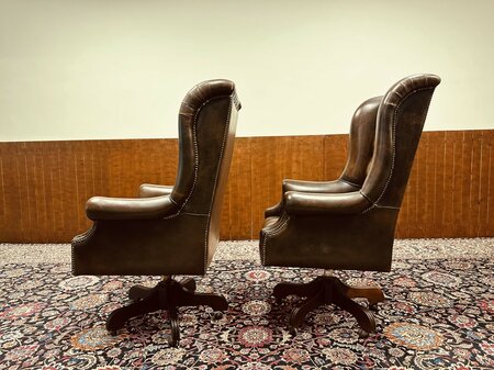 Grote Chesterfield Director chair bureaustoel Donkerbruin
