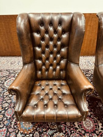 Grote Chesterfield Director chair bureaustoel Donkerbruin