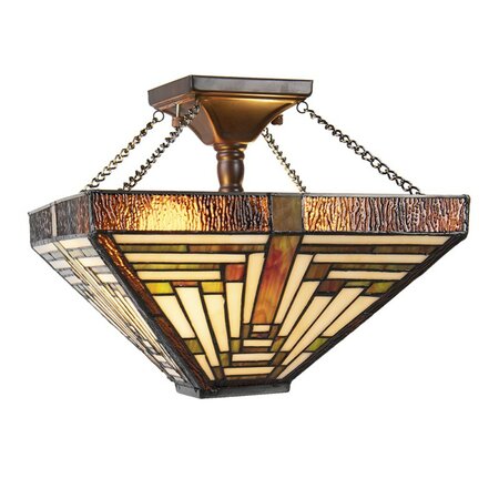 Vierkante Tiffany hanglamp Art Deco