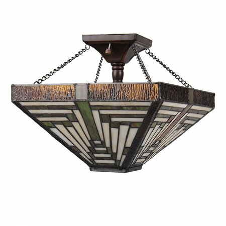 Vierkante Tiffany hanglamp Art Deco