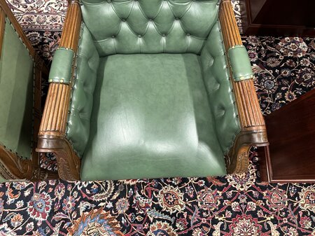 Engelse Chesterfield Library chair fauteuil Groen