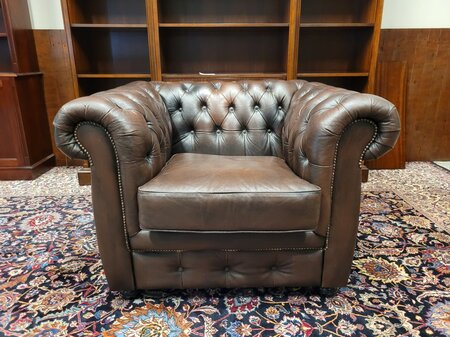 Chesterfield 1-zits bank donkerbruin