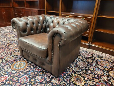 Chesterfield 1-zits bank donkerbruin
