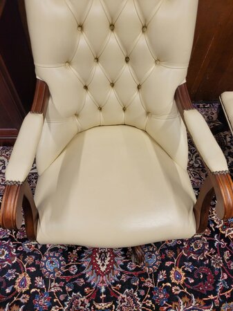 Engels Springvale Chesterfield Bureaustoel Fauteuil met Voetenbankje
