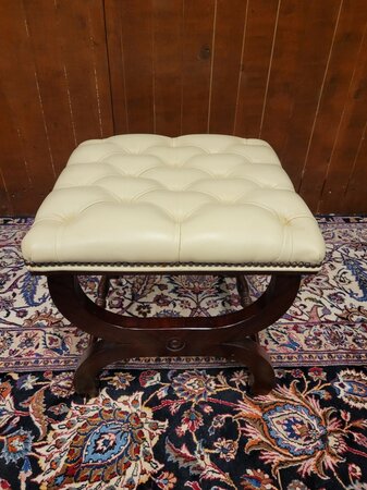 Engels Springvale Chesterfield Bureaustoel Fauteuil met Voetenbankje