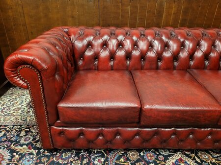 Engels Chesterfield Bankstel 3-zits Oxblood