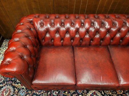 Engels Chesterfield Bankstel 3-zits Oxblood