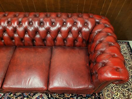 Engels Chesterfield Bankstel 3-zits Oxblood