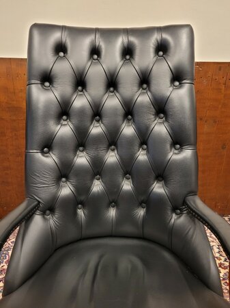 Engelse Chesterfield bureaustoel zwart