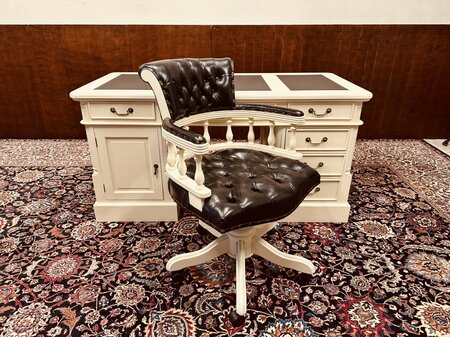 Wit Klassiek Engels bureau met bureaustoel