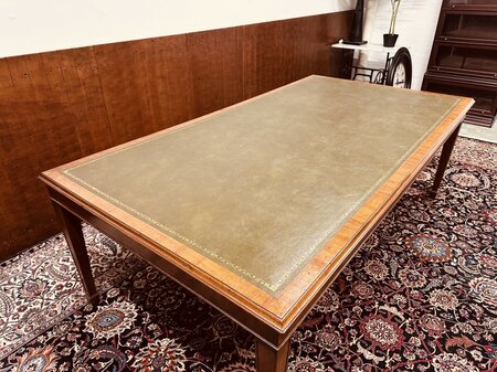 Grote antieke Engelse bureau schrijftafel vergadertafel