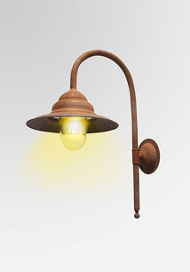 Nostalgische cortenstalen buitenlamp middel - WC4