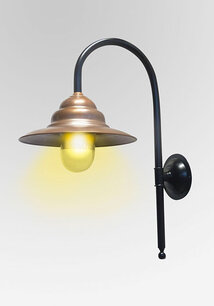 Nostalgische koperen buitenlamp zwart middel - WK8