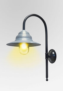 Nostalgische zinken buitenlamp zwart middel - WZ3