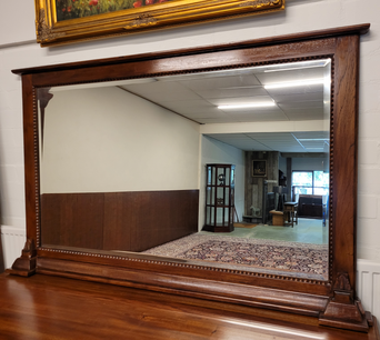Antique mahogany barbershop mirror