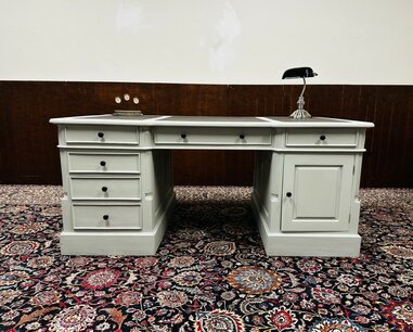 Klassiek Engels Grijs Bureau Partnerdesk