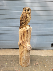 Houtsnijwerk van een Uil
