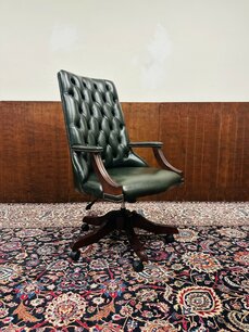 Engelse Groene Chesterfield Bureaustoel