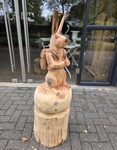 Large Woodcarving of a Rabbit