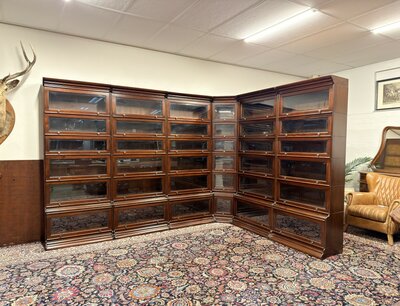 Classic English Globe Wernicke Corner Bookcase