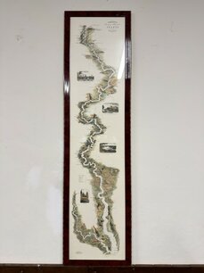 Engelse prent Thames in notenhouten lijst