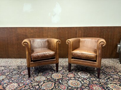 Set Schaap Lederen Laura Ashley Fauteuils