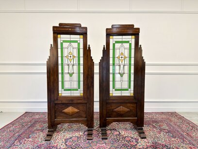 English Colonial Stained Glass Room Divider