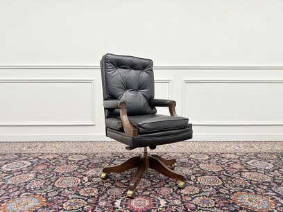 Engels Chesterfield Bureaustoel Zwart