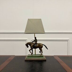 Classic English Bronze Horseman Table Lamp