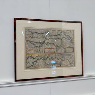 Antique Map of the Rhine, Waal, and Meuse Rivers