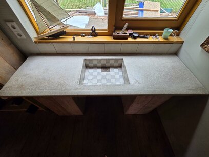 Antiek Landelijk terrazzo keukenblad