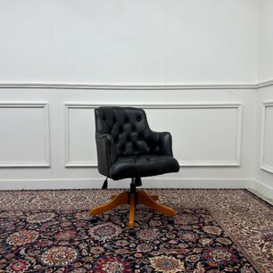 Black English Chesterfield Desk Chair