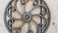 Wrought iron ornament with curls and flower - OS43