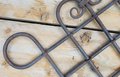 Square wrought iron ornament with curl - OS46